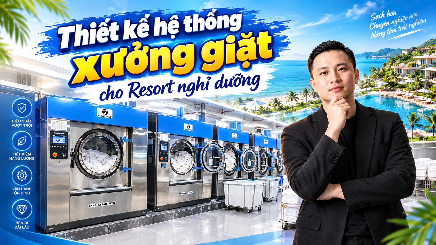 Thiết kế hệ thống xưởng giặt cho Resort Thiết kế hệ thống xưởng giặt cho Resort